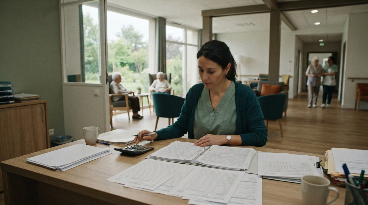 Documents de tarification et calculatrice posés sur un bureau